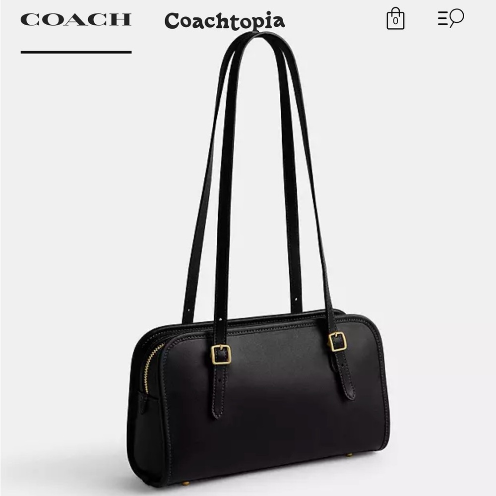 Coach Swing Zip Purse, black leather, brand new